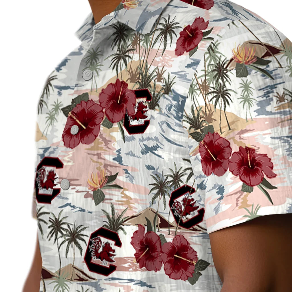 South Carolina Gamecocks Hawaiian Shirt - Hibiscus Seaside | Hula Hawaiian Shirts