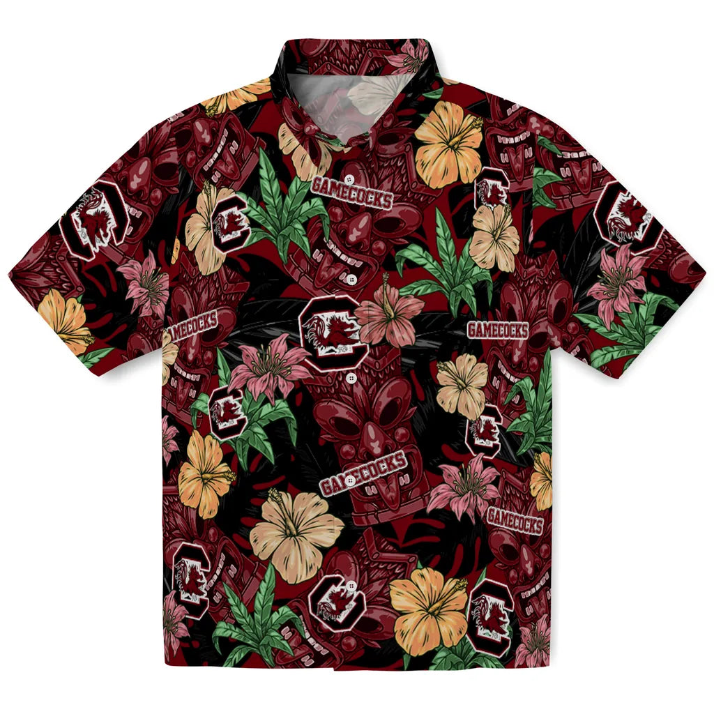 South Carolina Gamecocks Hawaiian Shirt - Hibiscus Tiki Jungle | Hula Hawaiian Shirts