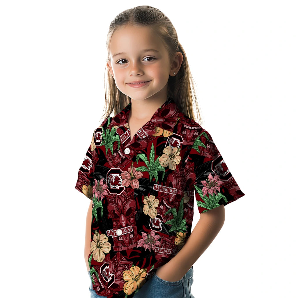 South Carolina Gamecocks Hawaiian Shirt - Hibiscus Tiki Jungle | Hula Hawaiian Shirts