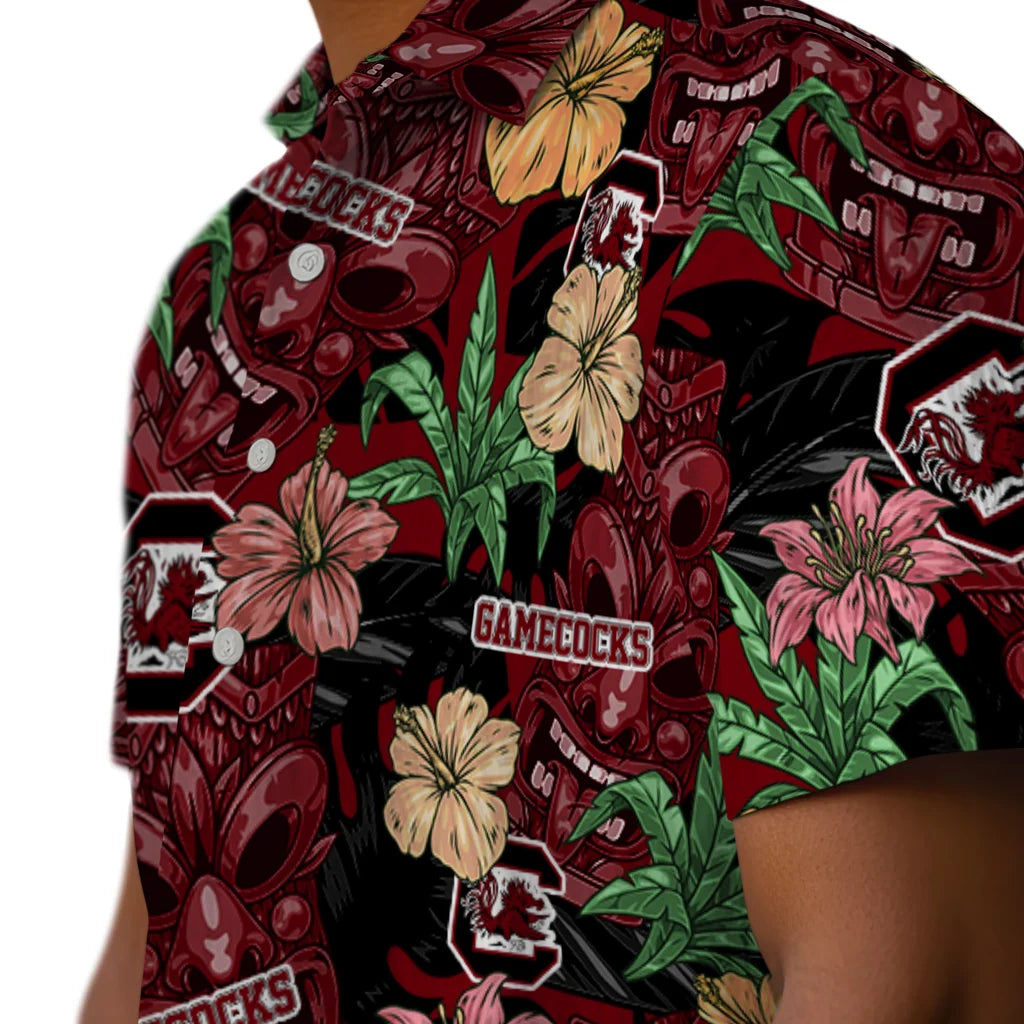 South Carolina Gamecocks Hawaiian Shirt - Hibiscus Tiki Jungle | Hula Hawaiian Shirts