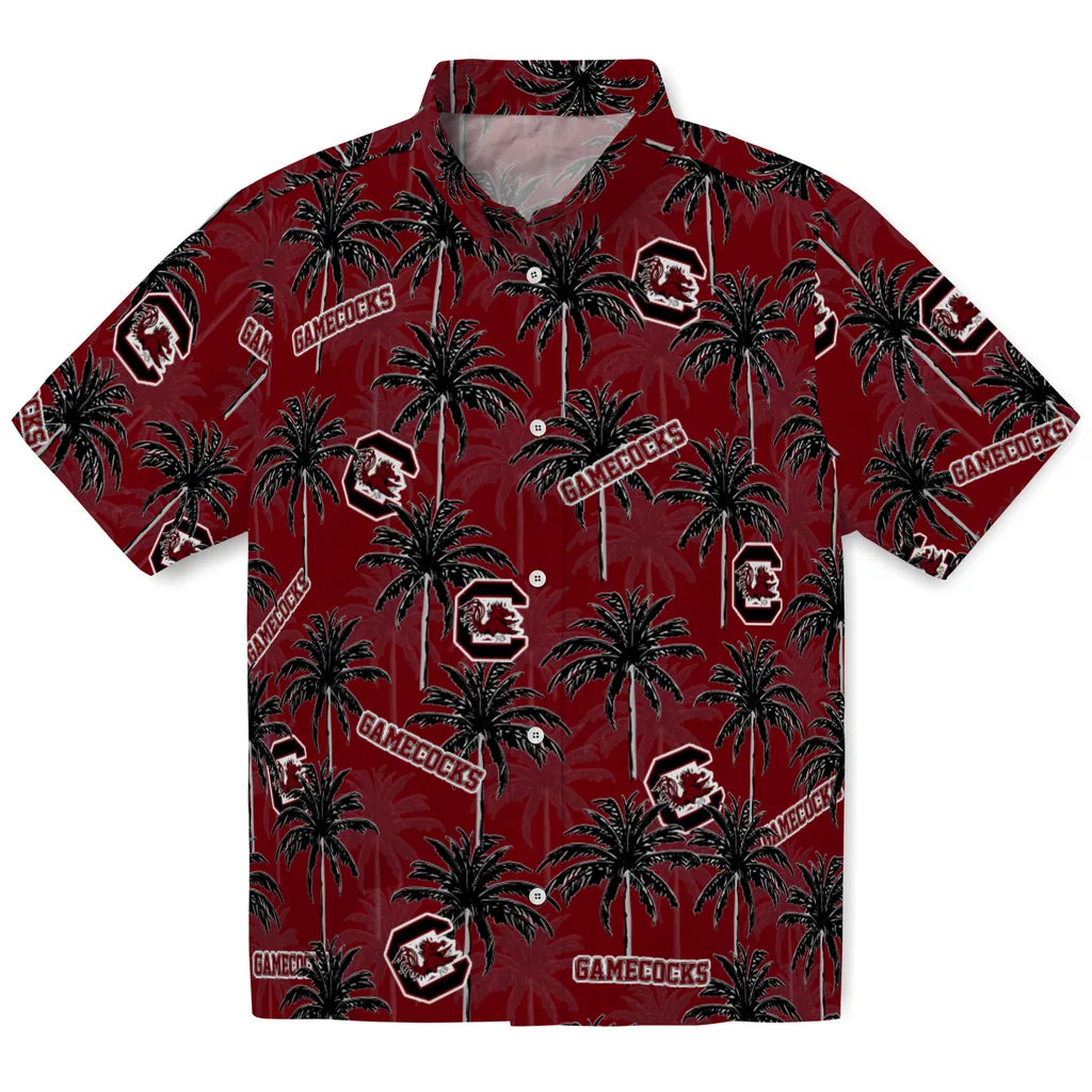 South Carolina Gamecocks Hawaiian Shirt - Palm Tree Motif | Hula Hawaiian Shirts