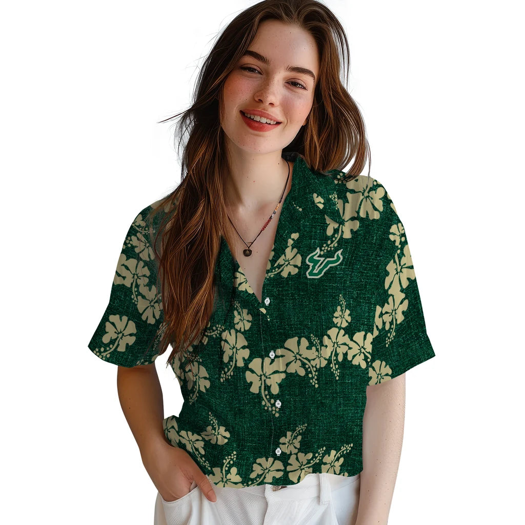South Florida Bulls Hawaiian Shirt - 50th State Flower | Hula Hawaiian Shirts