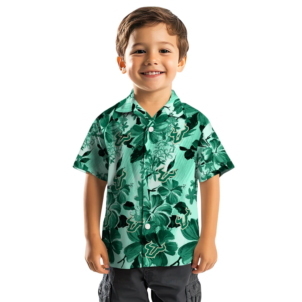 South Florida Bulls Hawaiian Shirt - Hibiscus Arrangement | Hula Hawaiian Shirts