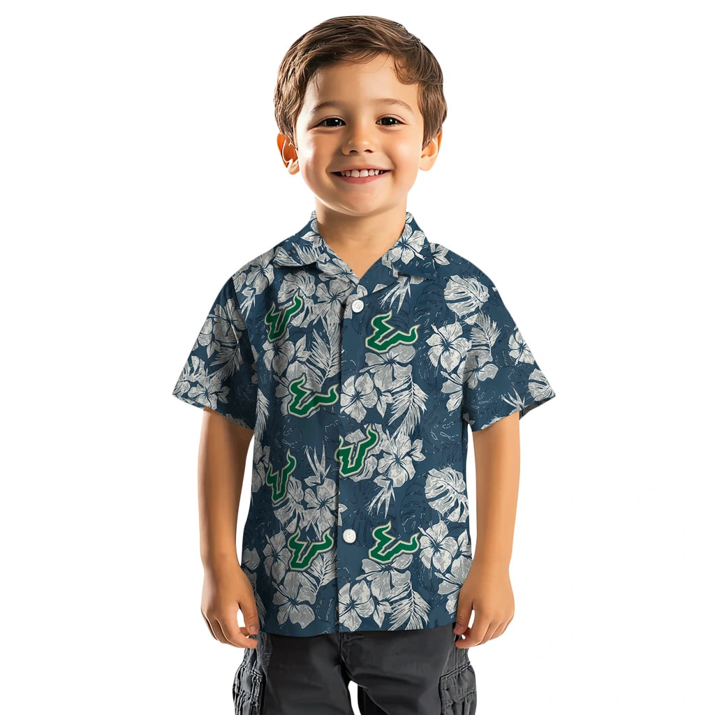 South Florida Bulls Hawaiian Shirt - Hibiscus Flowers | Hula Hawaiian Shirts