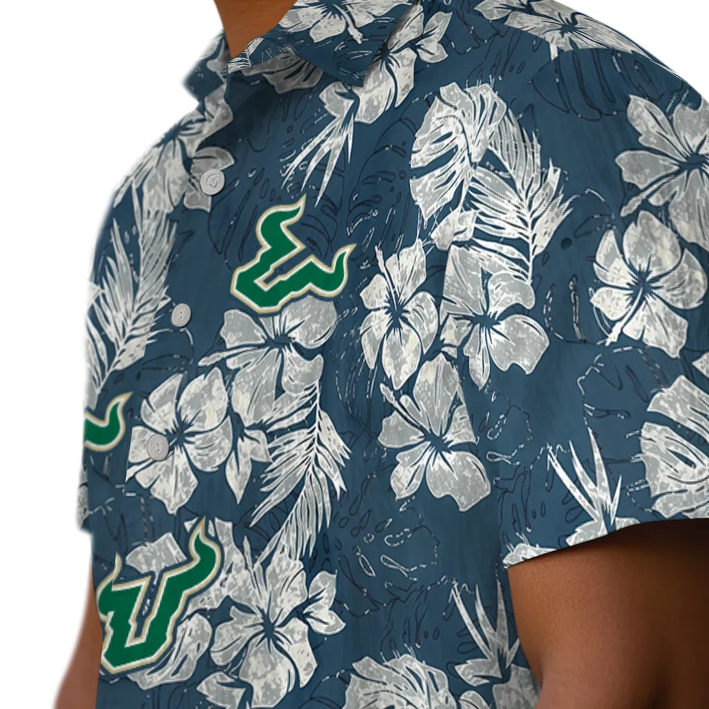 South Florida Bulls Hawaiian Shirt - Hibiscus Flowers | Hula Hawaiian Shirts