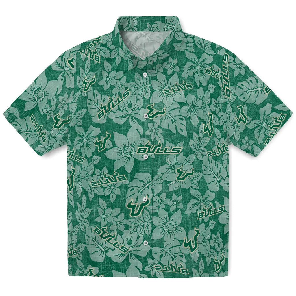 South Florida Bulls Hawaiian Shirt - Hibiscus Oasis | Hula Hawaiian Shirts