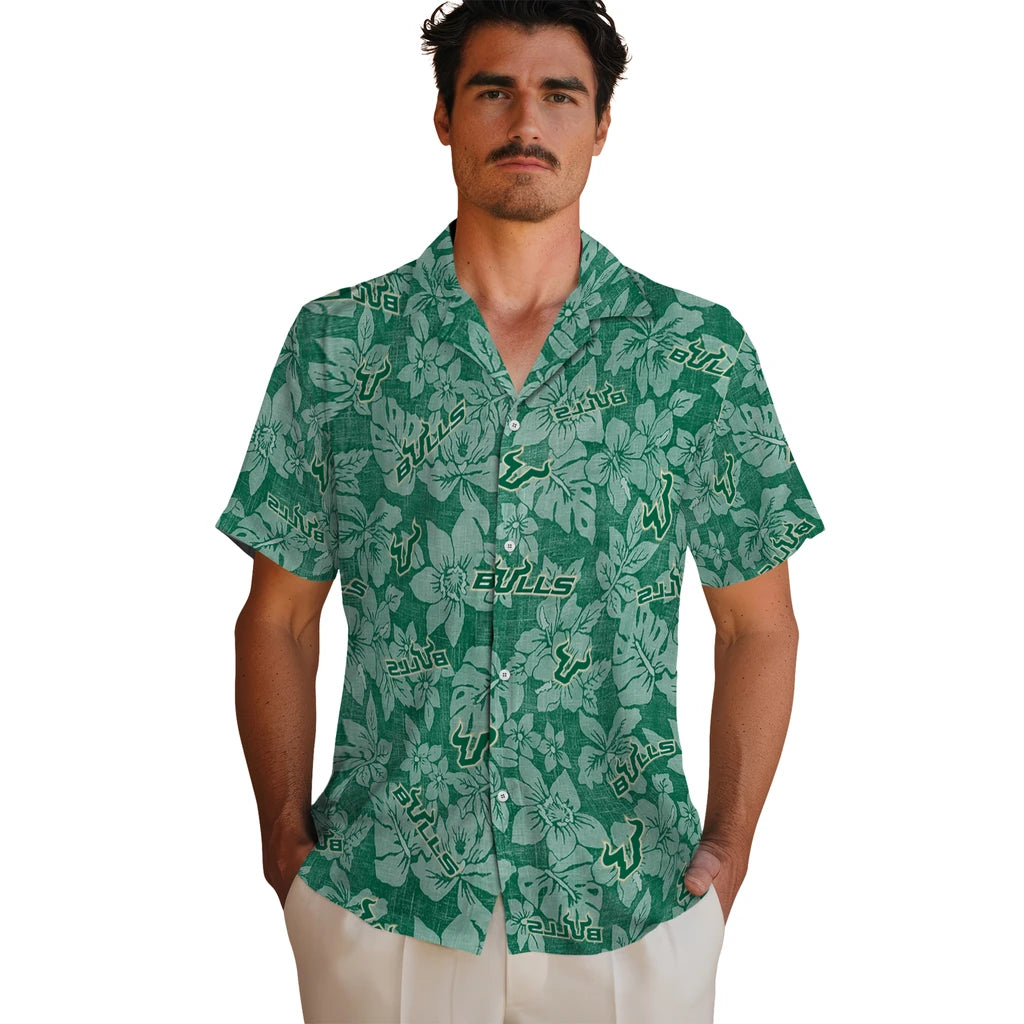 South Florida Bulls Hawaiian Shirt - Hibiscus Oasis | Hula Hawaiian Shirts