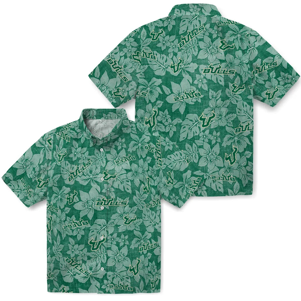 South Florida Bulls Hawaiian Shirt - Hibiscus Oasis | Hula Hawaiian Shirts