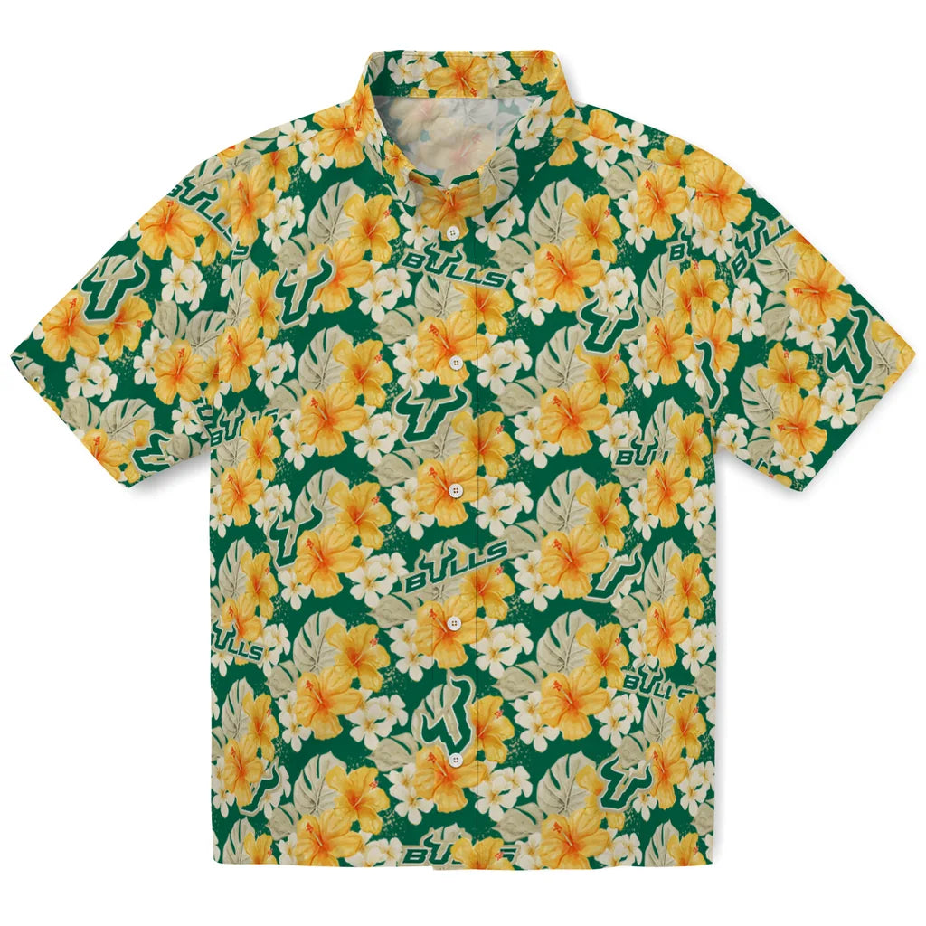 South Florida Bulls Hawaiian Shirt - Hibiscus Tropics | Hula Hawaiian Shirts