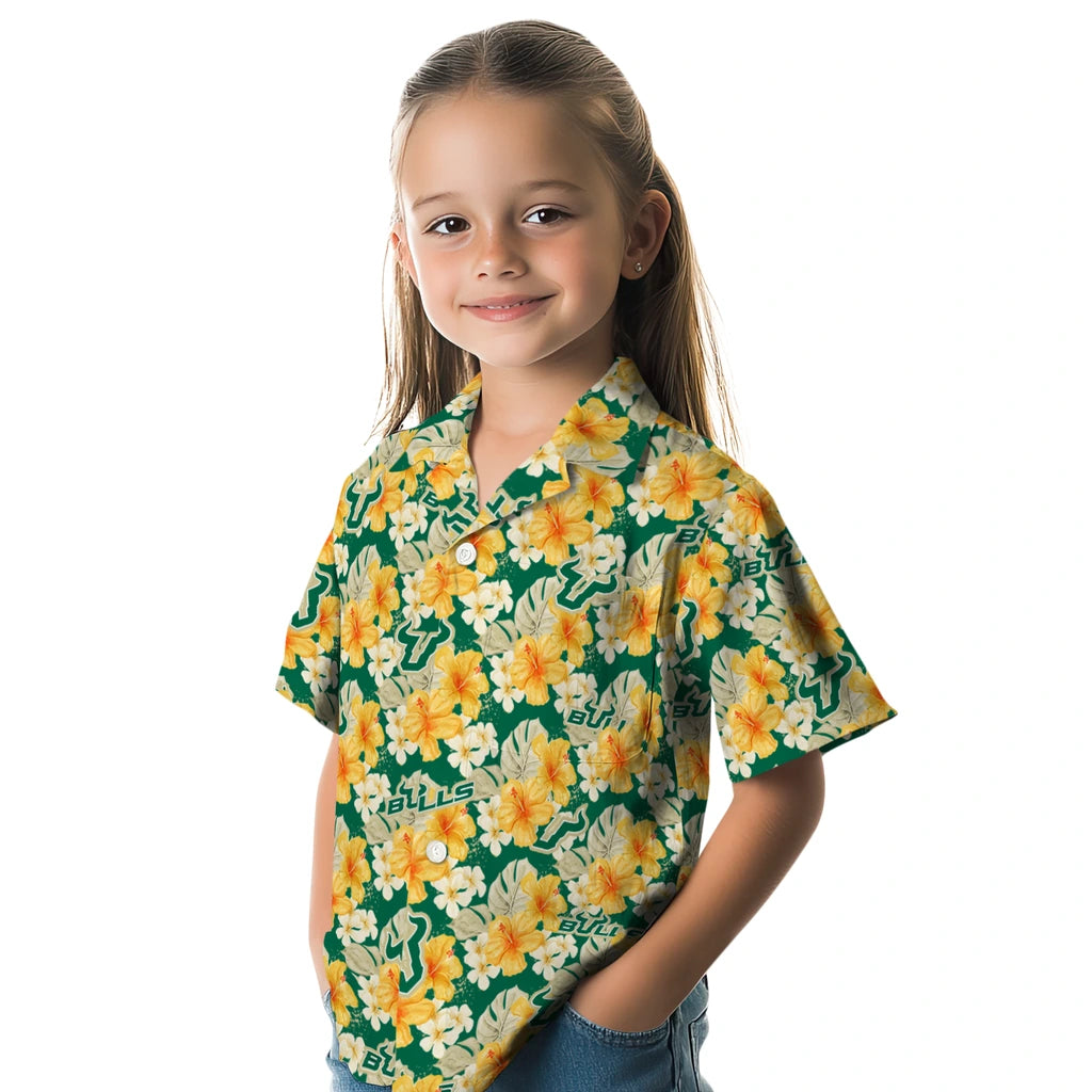 South Florida Bulls Hawaiian Shirt - Hibiscus Tropics | Hula Hawaiian Shirts