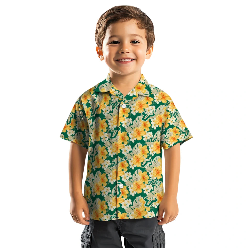 South Florida Bulls Hawaiian Shirt - Hibiscus Tropics | Hula Hawaiian Shirts