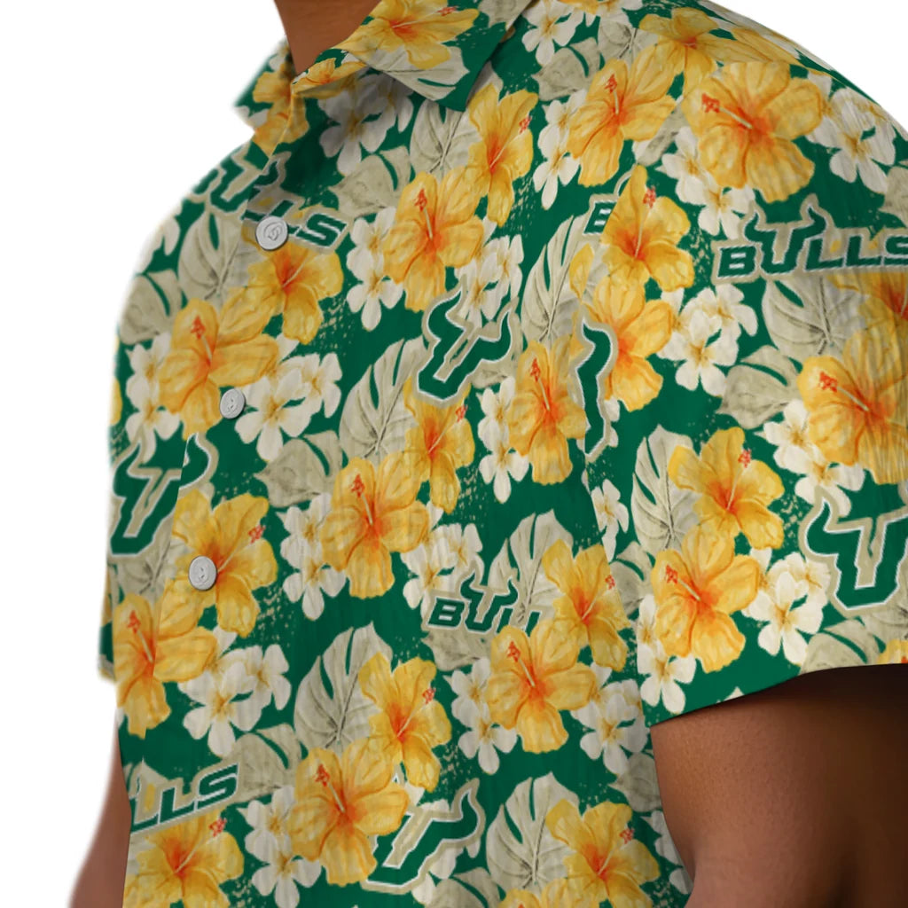 South Florida Bulls Hawaiian Shirt - Hibiscus Tropics | Hula Hawaiian Shirts