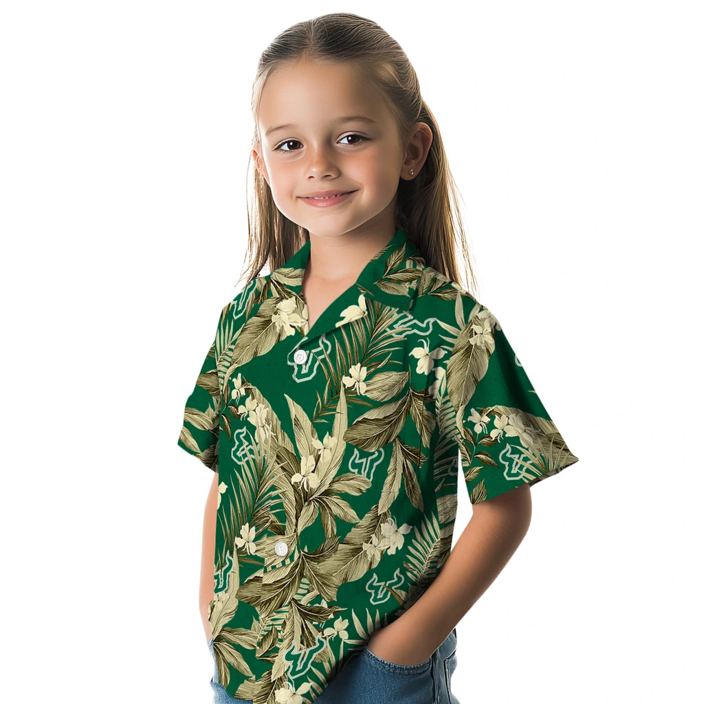 South Florida Bulls Hawaiian Shirt - Palm Leaves | Hula Hawaiian Shirts