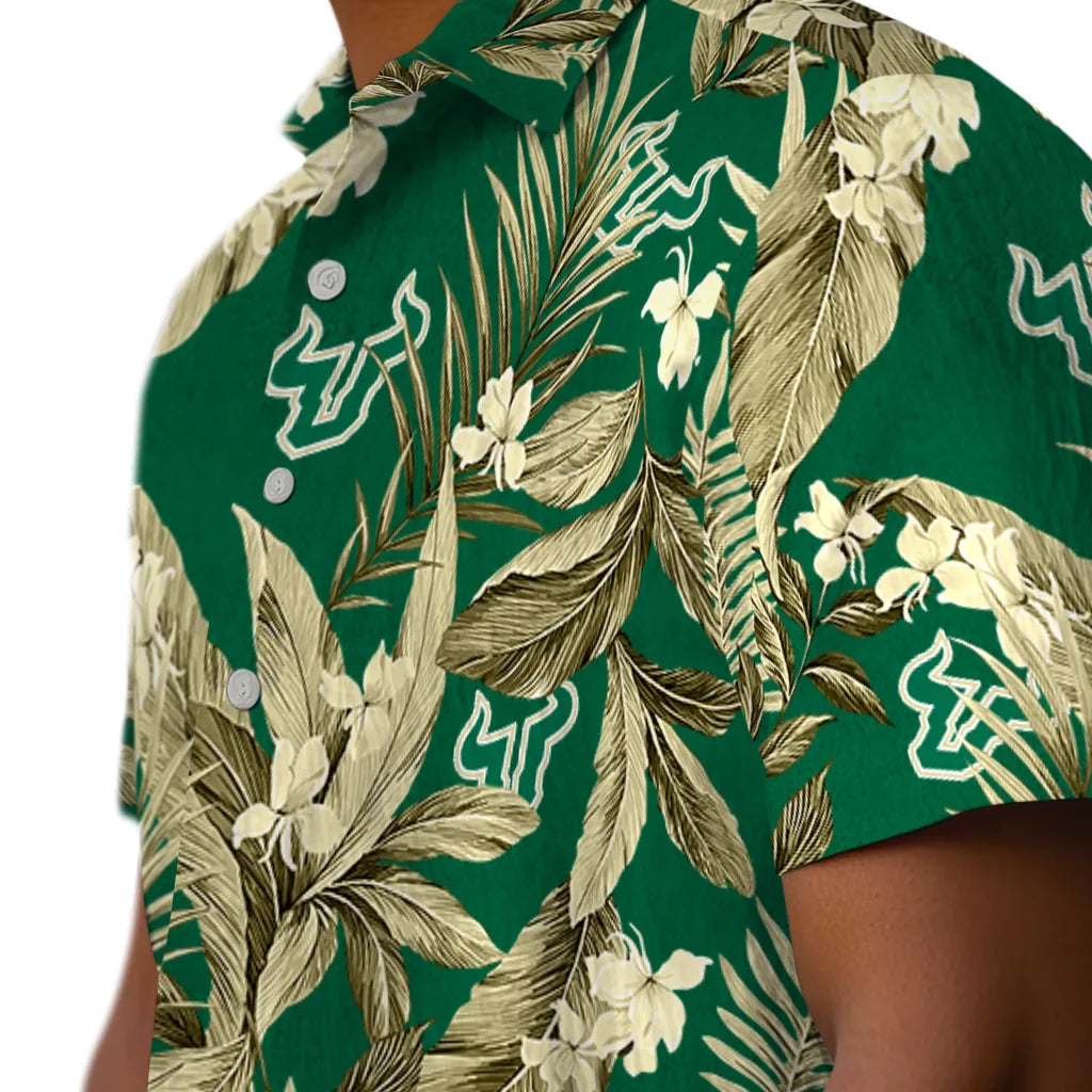 South Florida Bulls Hawaiian Shirt - Palm Leaves | Hula Hawaiian Shirts