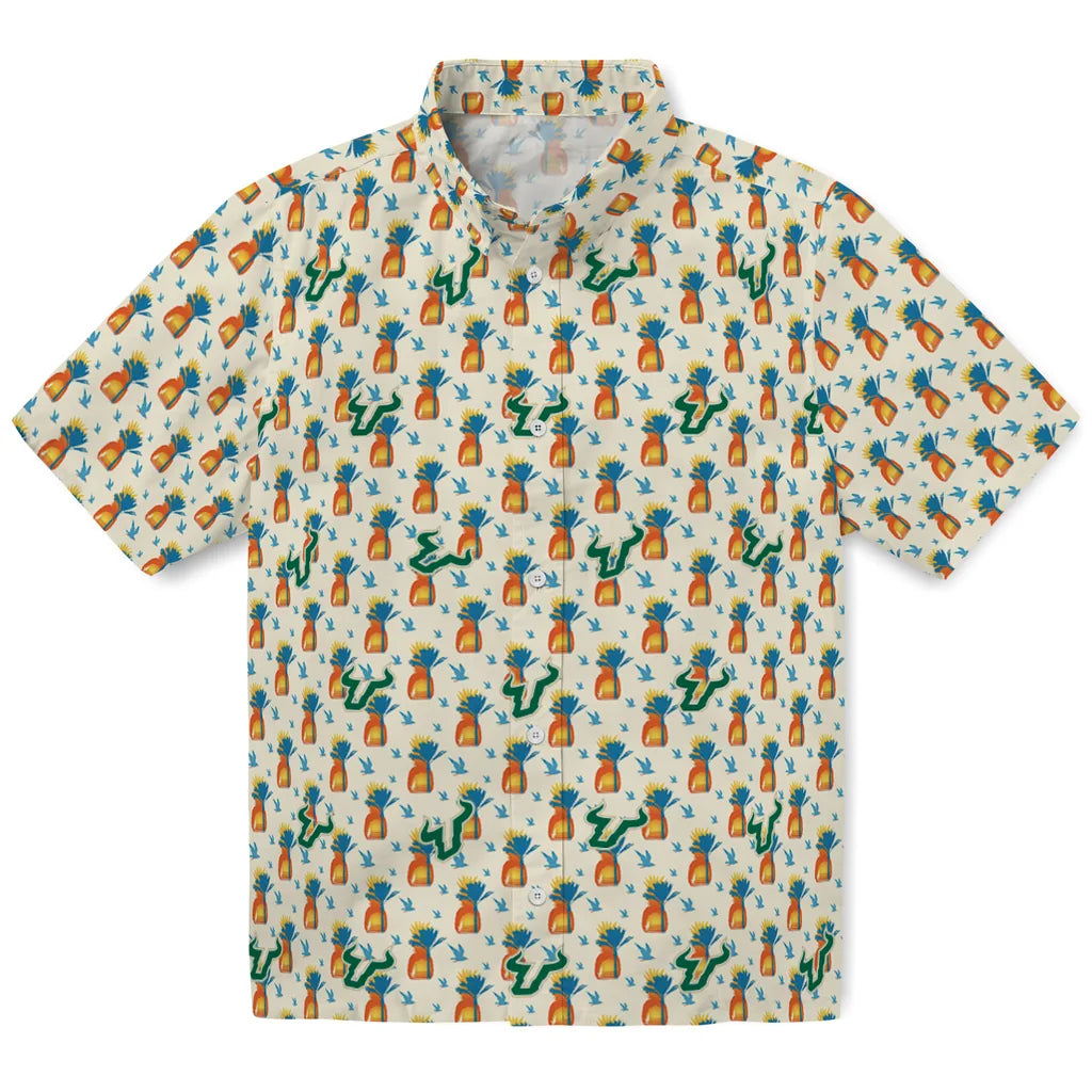 South Florida Bulls Hawaiian Shirt - Pineapple Delight | Hula Hawaiian Shirts
