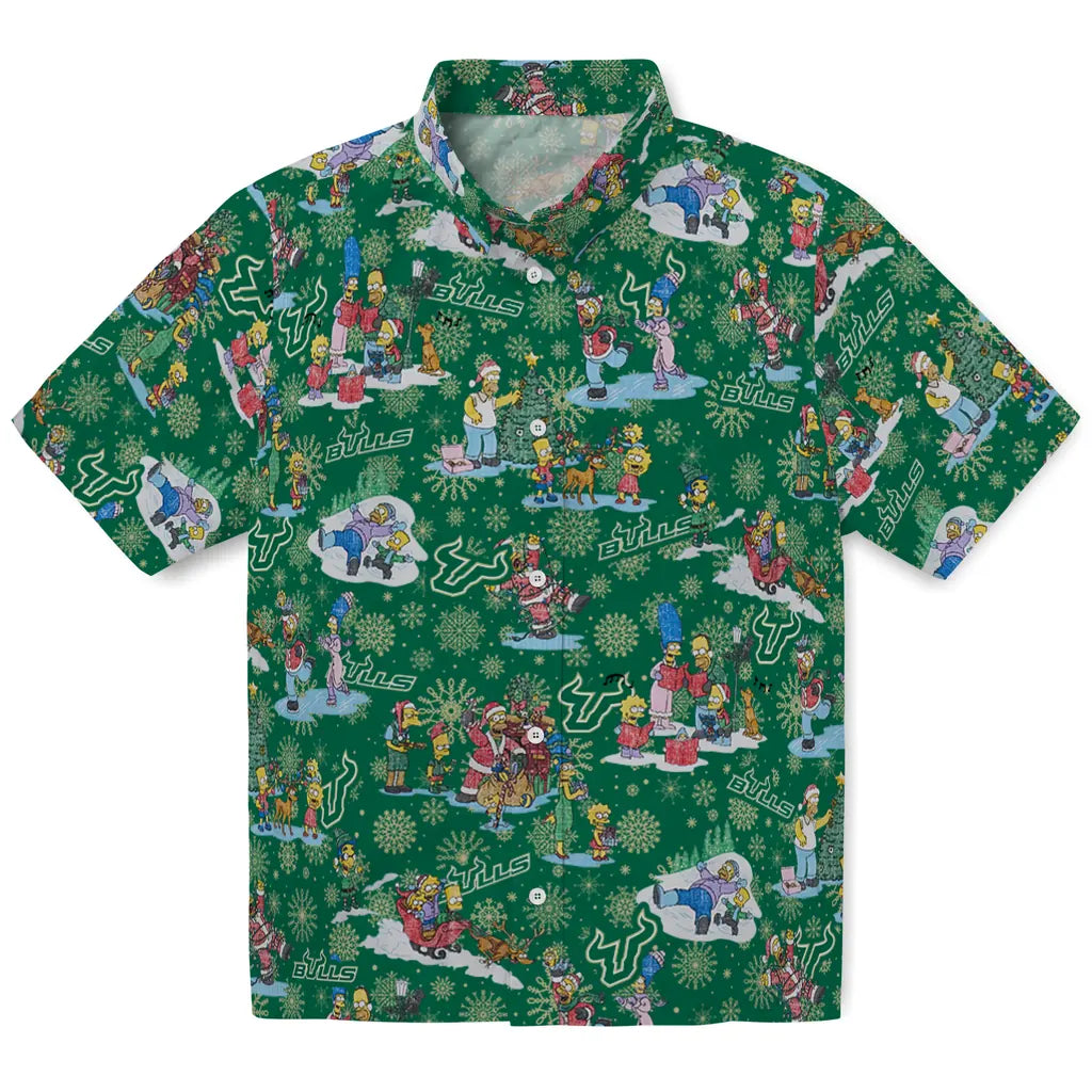 South Florida Bulls Hawaiian Shirt - Simpsons Christmas | Hula Hawaiian Shirts