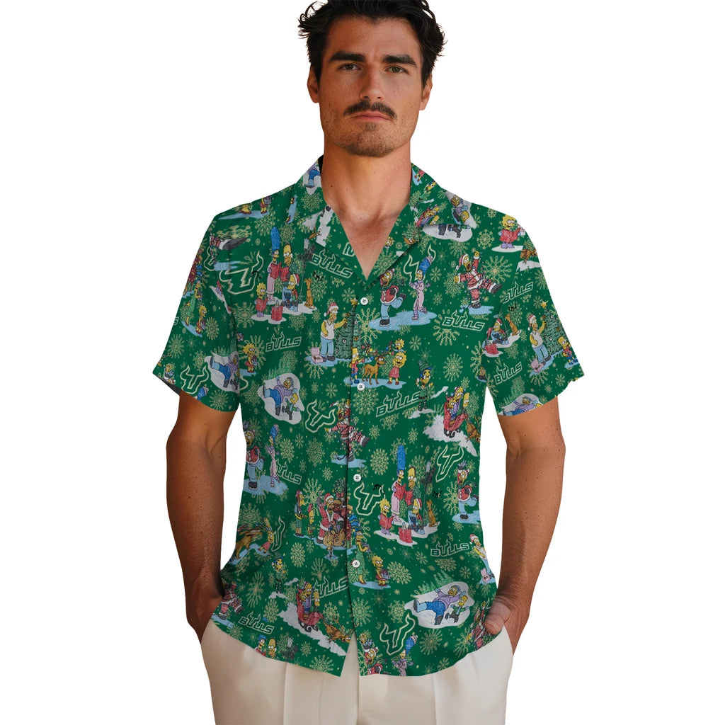 South Florida Bulls Hawaiian Shirt - Simpsons Christmas | Hula Hawaiian Shirts