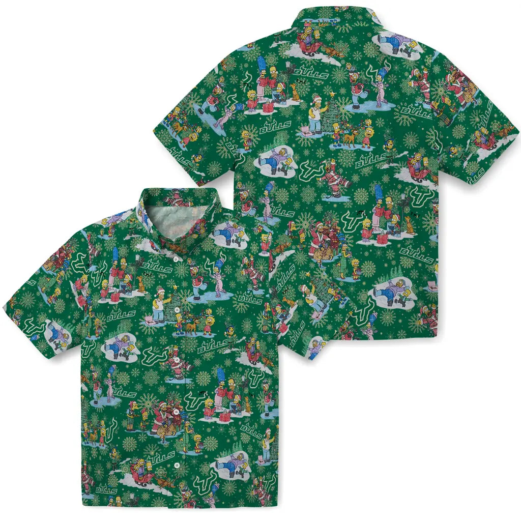 South Florida Bulls Hawaiian Shirt - Simpsons Christmas | Hula Hawaiian Shirts