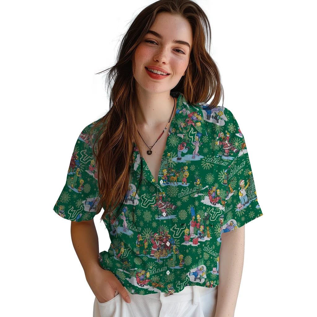 South Florida Bulls Hawaiian Shirt - Simpsons Christmas | Hula Hawaiian Shirts