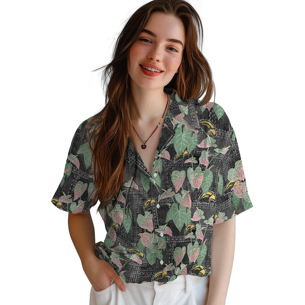 Southern Miss Golden Eagles Hawaiian Shirt - Anthurium Overlay | Hula Hawaiian Shirts