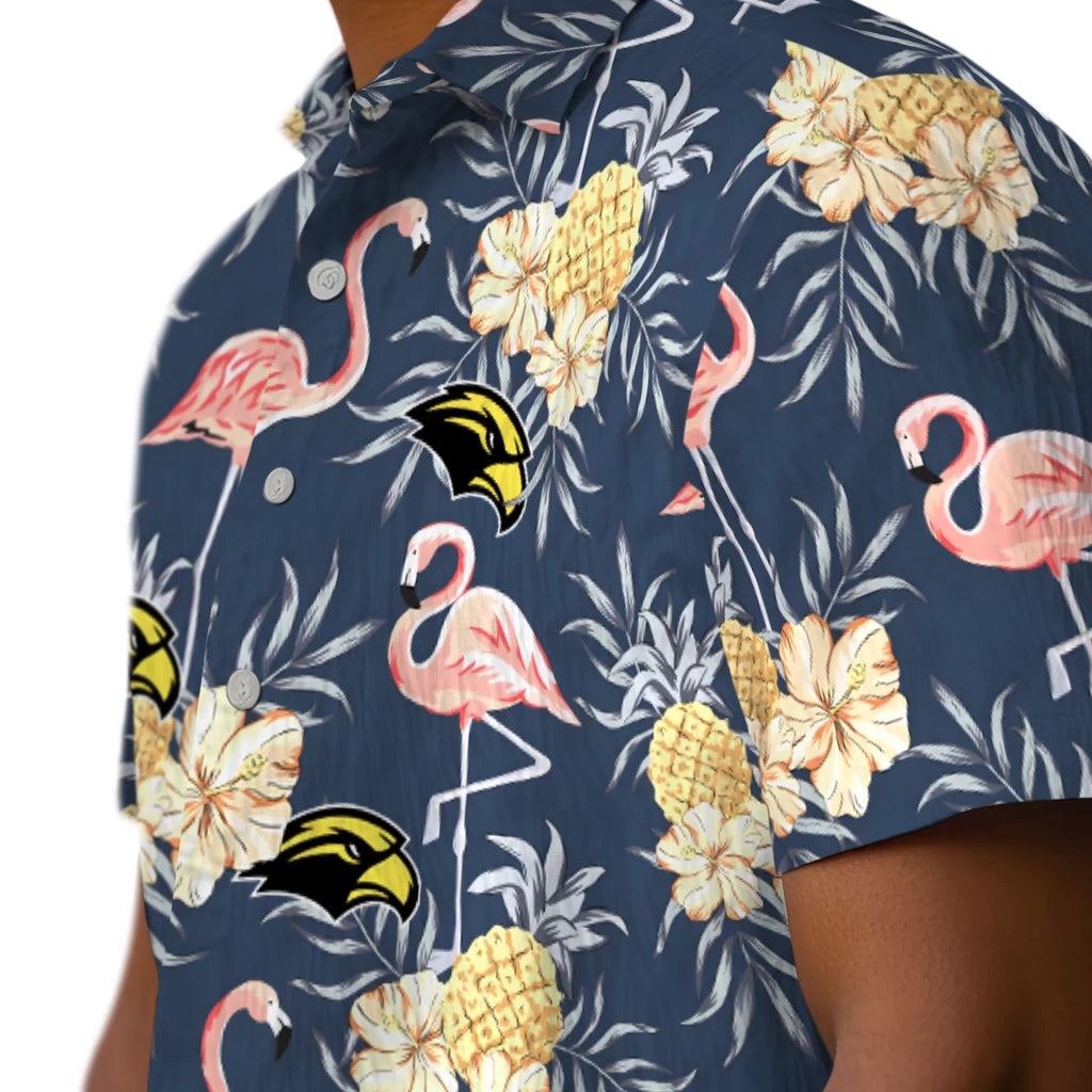 Southern Miss Golden Eagles Hawaiian Shirt - Flamingo Hibiscus | Hula Hawaiian Shirts