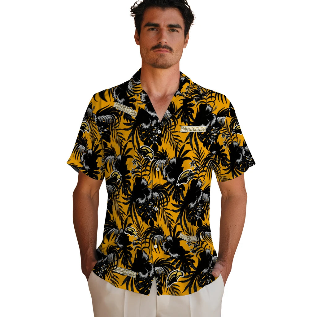 Southern Miss Golden Eagles Hawaiian Shirt - Hibiscus Exotic | Hula Hawaiian Shirts