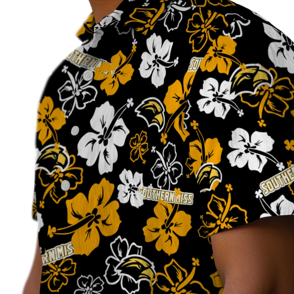 Southern Miss Golden Eagles Hawaiian Shirt - Hibiscus Flower Design | Hula Hawaiian Shirts