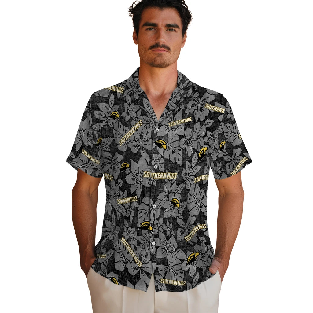 Southern Miss Golden Eagles Hawaiian Shirt - Hibiscus Oasis | Hula Hawaiian Shirts