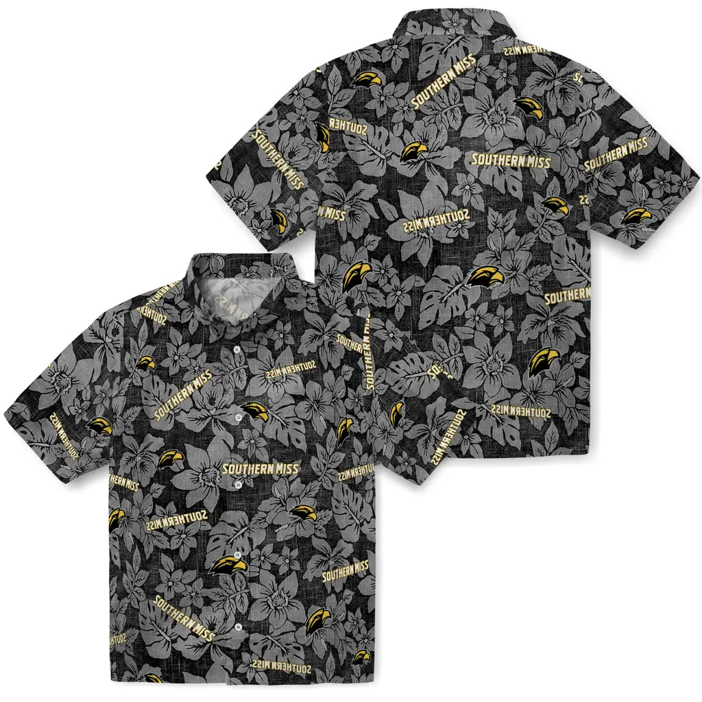 Southern Miss Golden Eagles Hawaiian Shirt - Hibiscus Oasis | Hula Hawaiian Shirts