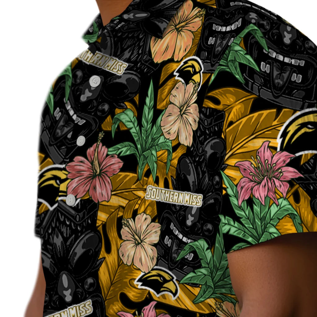 Southern Miss Golden Eagles Hawaiian Shirt - Hibiscus Tiki Jungle | Hula Hawaiian Shirts