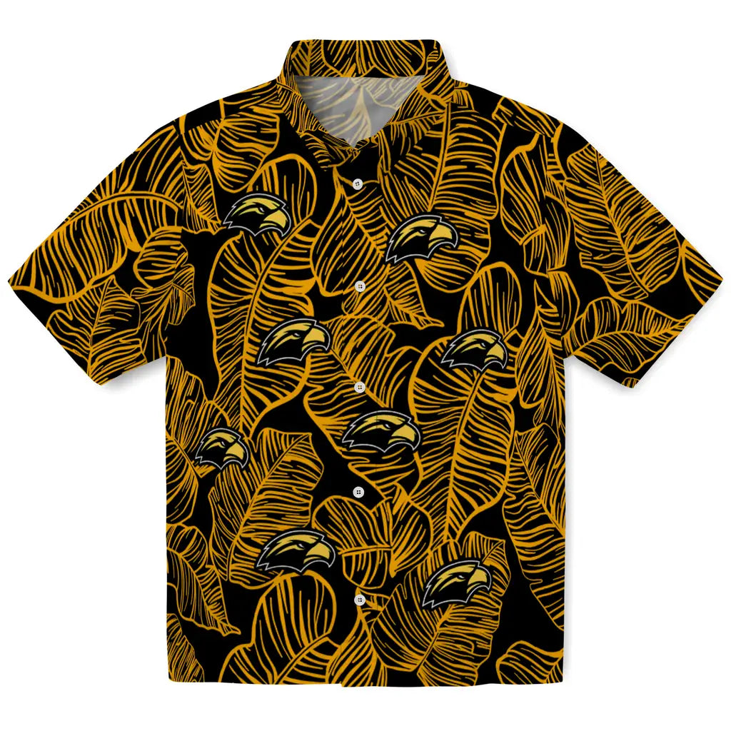 Southern Miss Golden Eagles Hawaiian Shirt - Leaf Outline | Hula Hawaiian Shirts