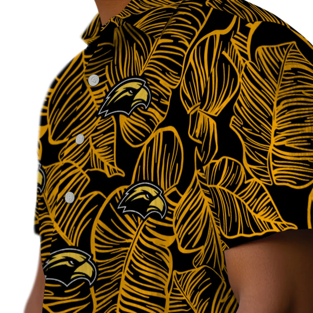 Southern Miss Golden Eagles Hawaiian Shirt - Leaf Outline | Hula Hawaiian Shirts