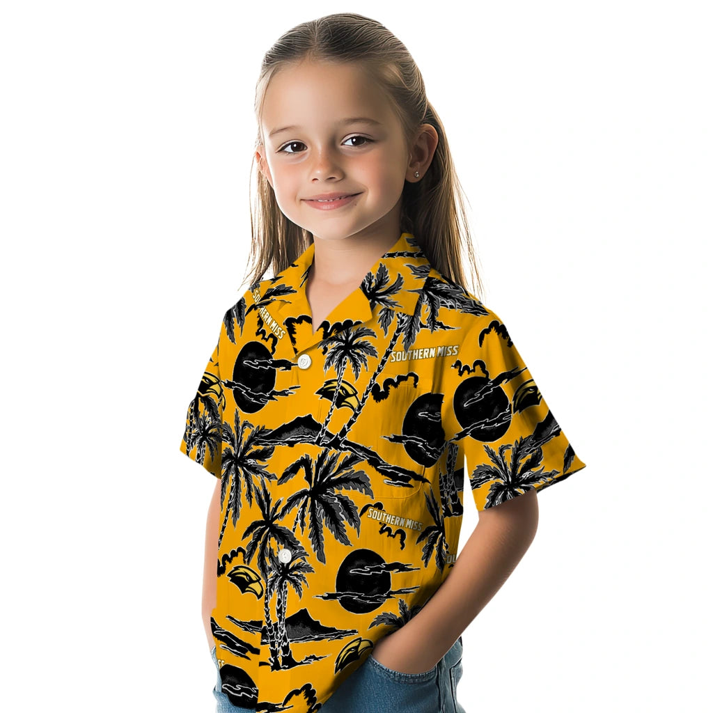 Southern Miss Golden Eagles Hawaiian Shirt - Palm Sunset | Hula Hawaiian Shirts