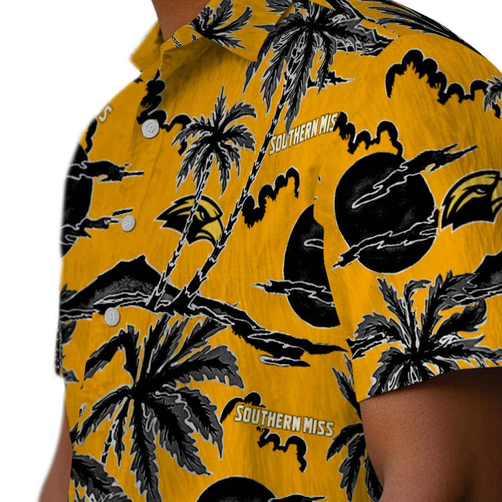 Southern Miss Golden Eagles Hawaiian Shirt - Palm Sunset | Hula Hawaiian Shirts