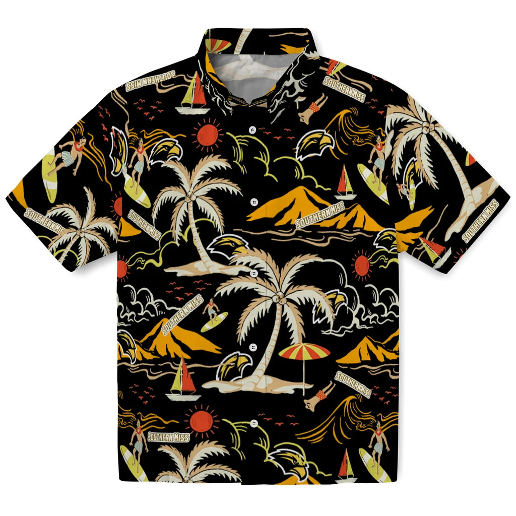Southern Miss Golden Eagles Hawaiian Shirt - Palm Tree Island | Hula Hawaiian Shirts