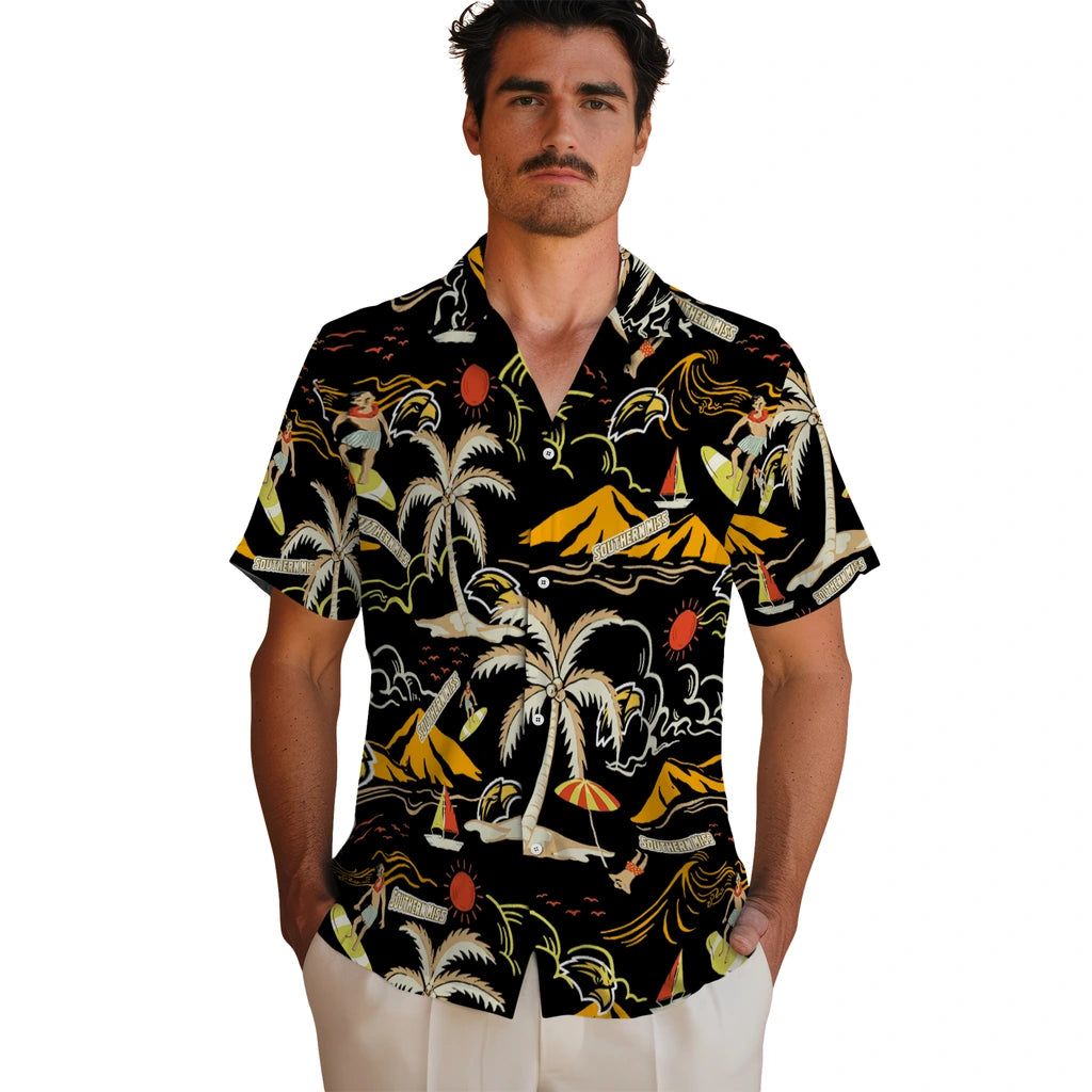 Southern Miss Golden Eagles Hawaiian Shirt - Palm Tree Island | Hula Hawaiian Shirts
