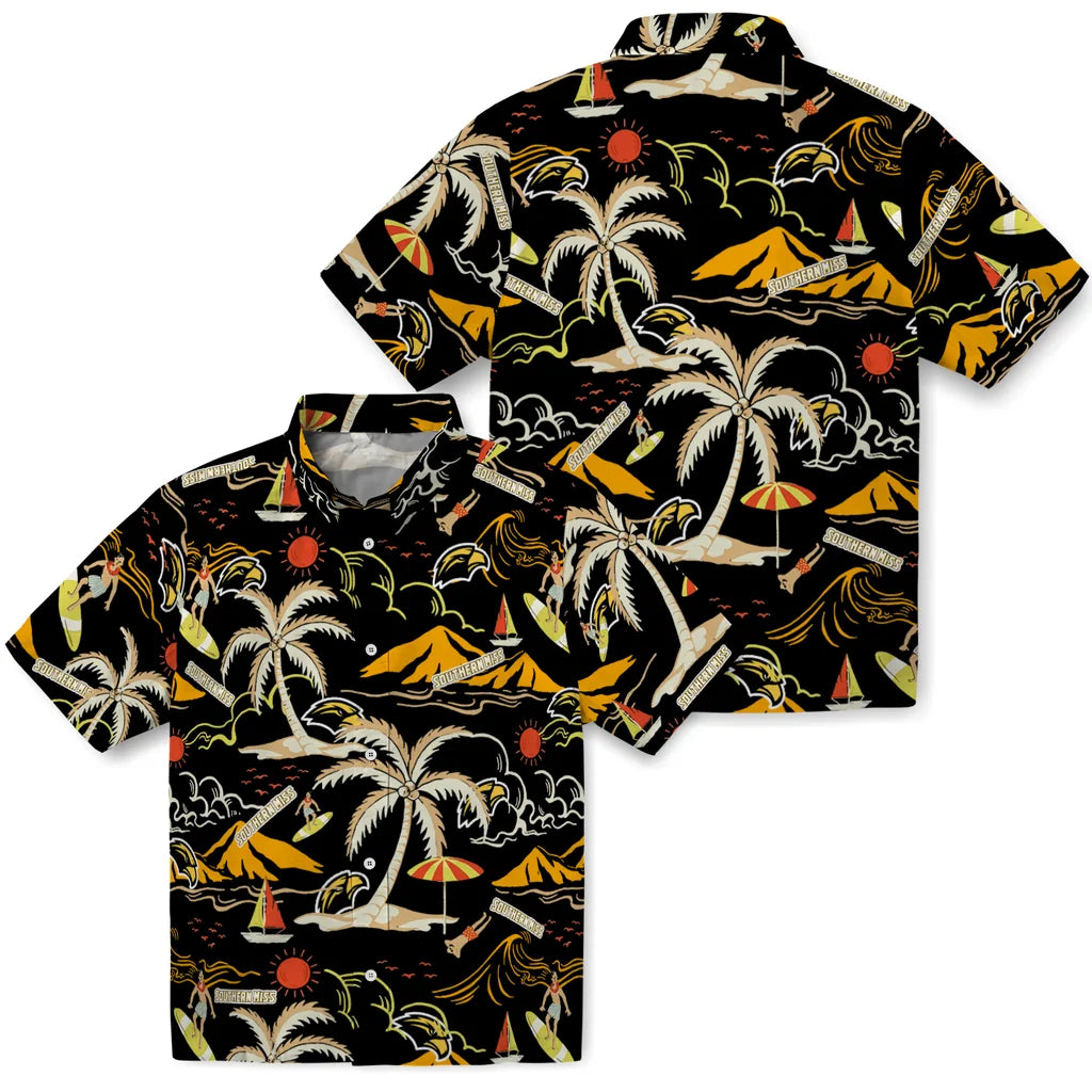 Southern Miss Golden Eagles Hawaiian Shirt - Palm Tree Island | Hula Hawaiian Shirts