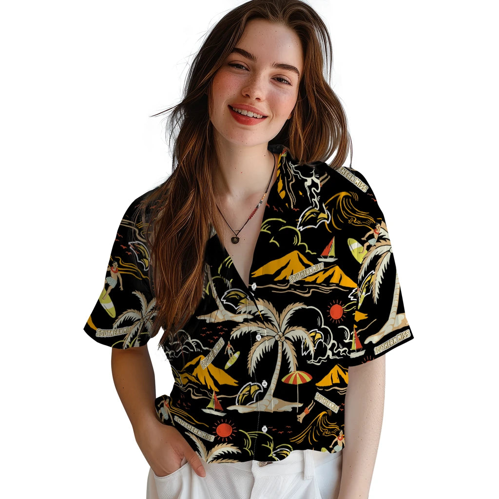 Southern Miss Golden Eagles Hawaiian Shirt - Palm Tree Island | Hula Hawaiian Shirts