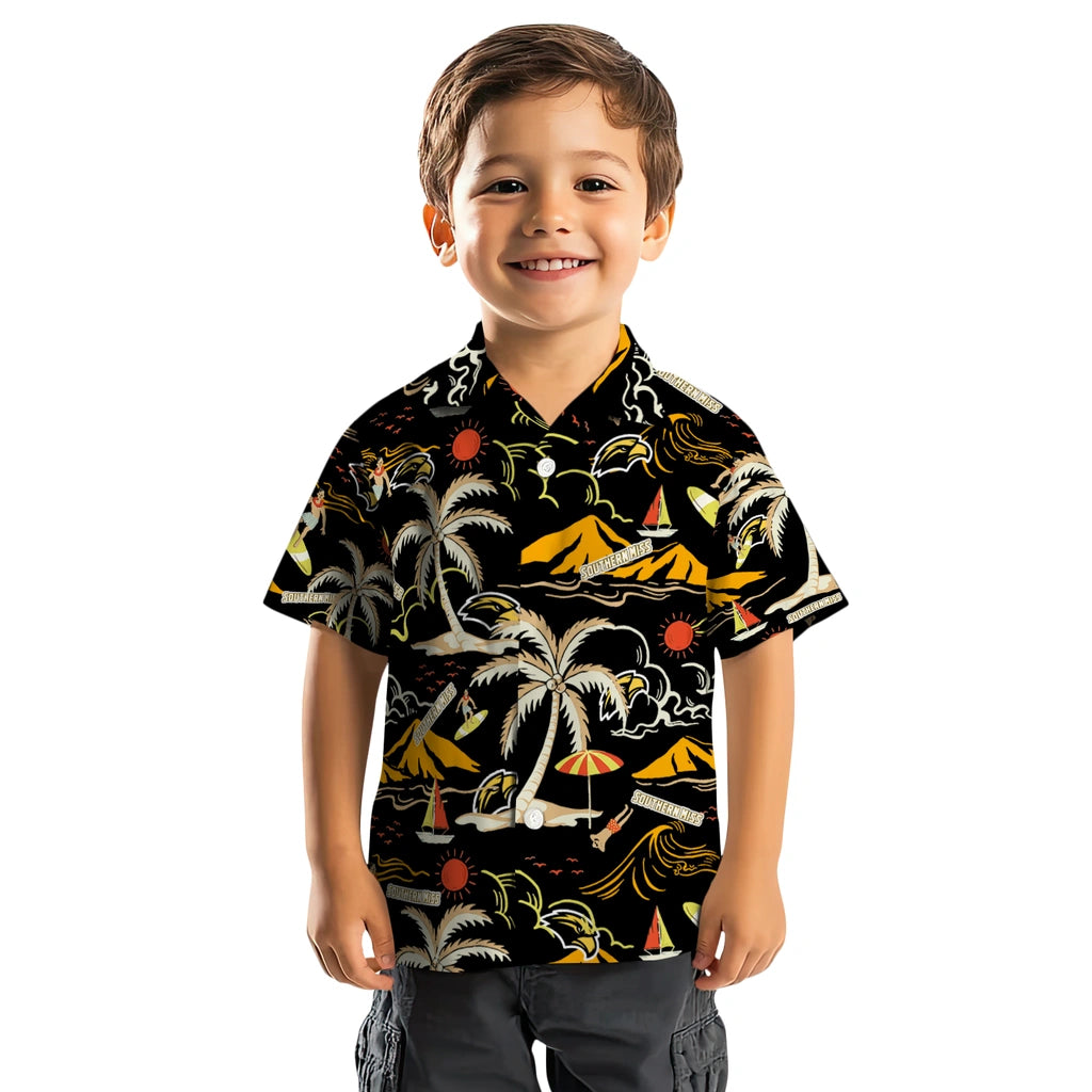 Southern Miss Golden Eagles Hawaiian Shirt - Palm Tree Island | Hula Hawaiian Shirts