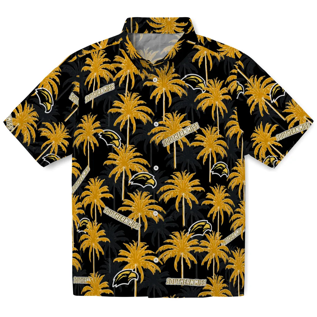 Southern Miss Golden Eagles Hawaiian Shirt - Palm Tree Motif | Hula Hawaiian Shirts