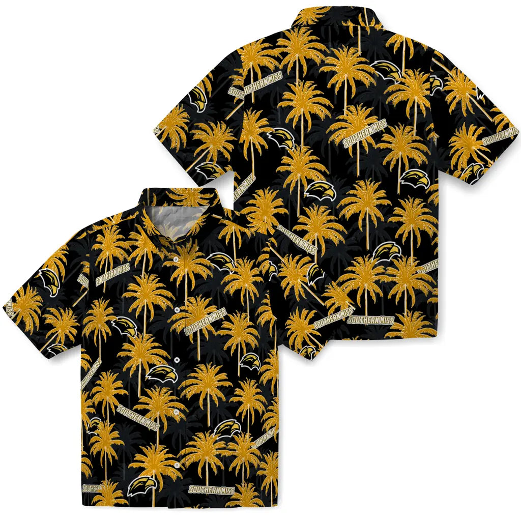 Southern Miss Golden Eagles Hawaiian Shirt - Palm Tree Motif | Hula Hawaiian Shirts