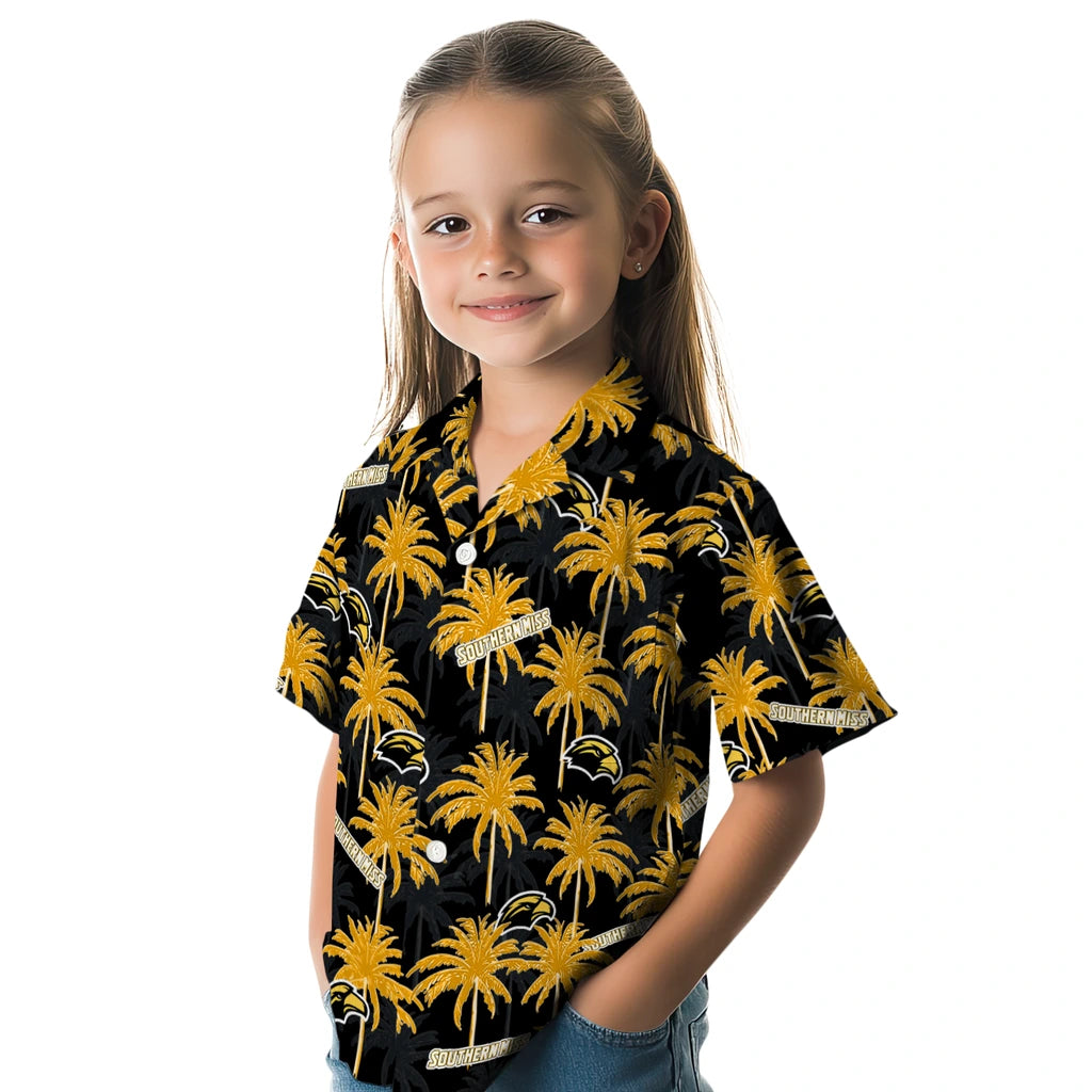 Southern Miss Golden Eagles Hawaiian Shirt - Palm Tree Motif | Hula Hawaiian Shirts