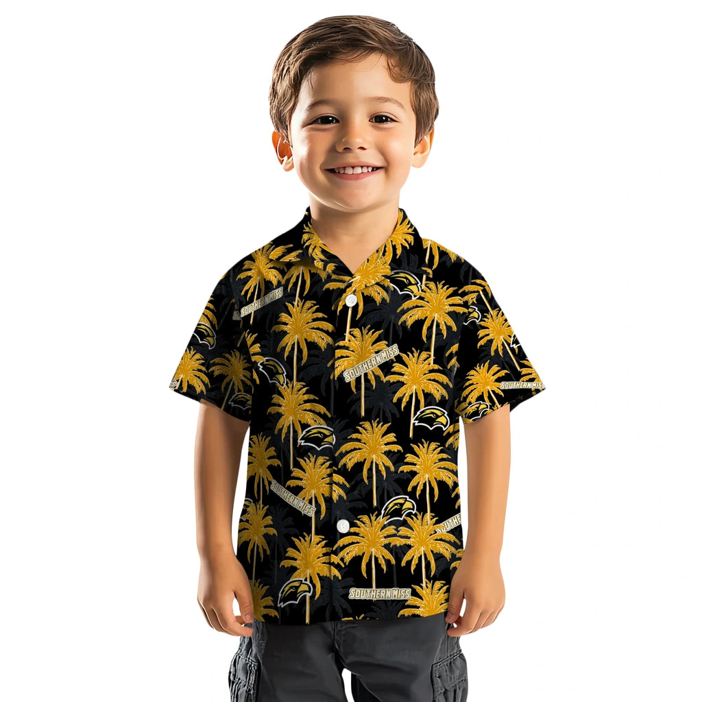 Southern Miss Golden Eagles Hawaiian Shirt - Palm Tree Motif | Hula Hawaiian Shirts