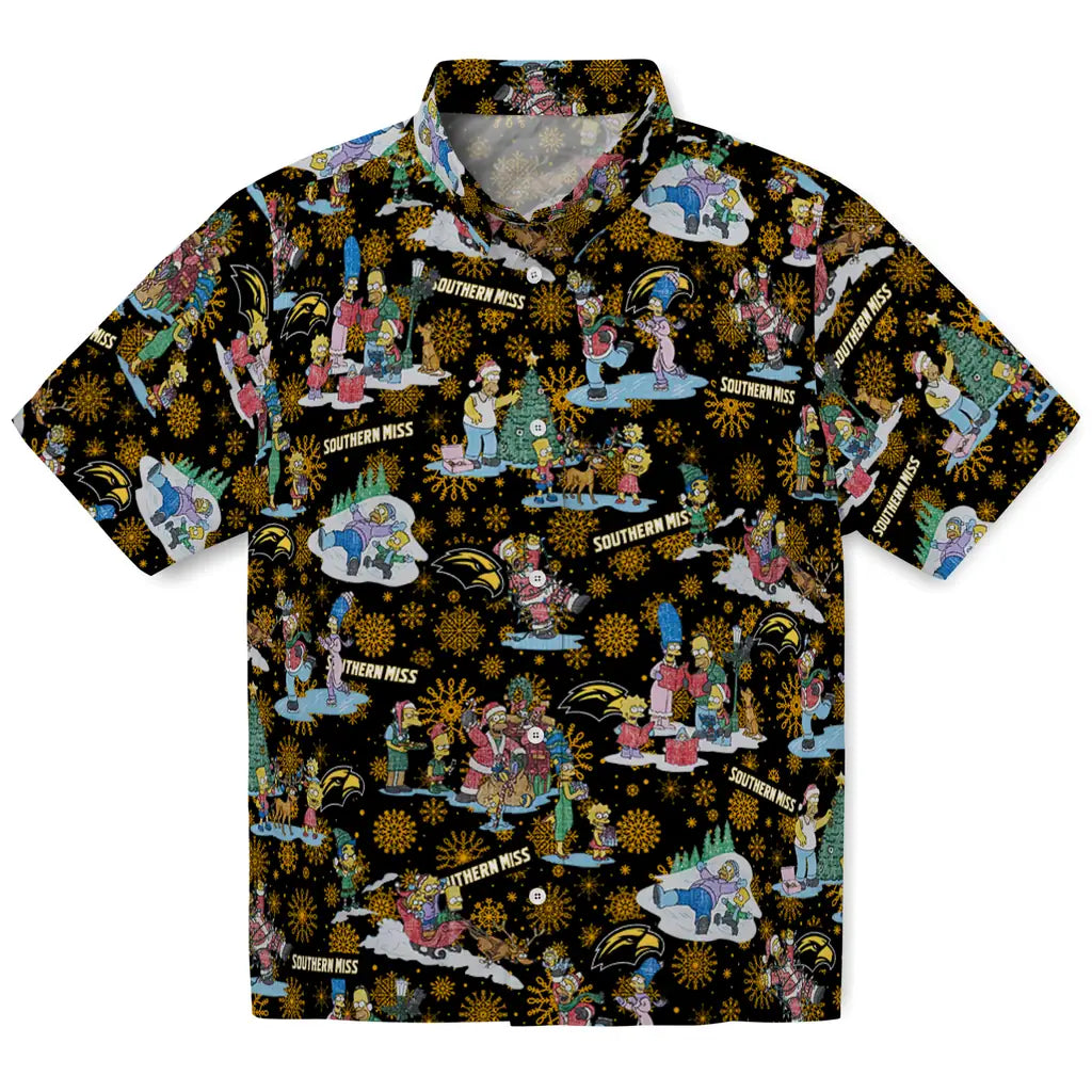 Southern Miss Golden Eagles Hawaiian Shirt - Simpsons Christmas | Hula Hawaiian Shirts