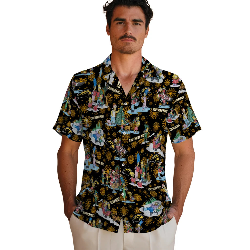 Southern Miss Golden Eagles Hawaiian Shirt - Simpsons Christmas | Hula Hawaiian Shirts