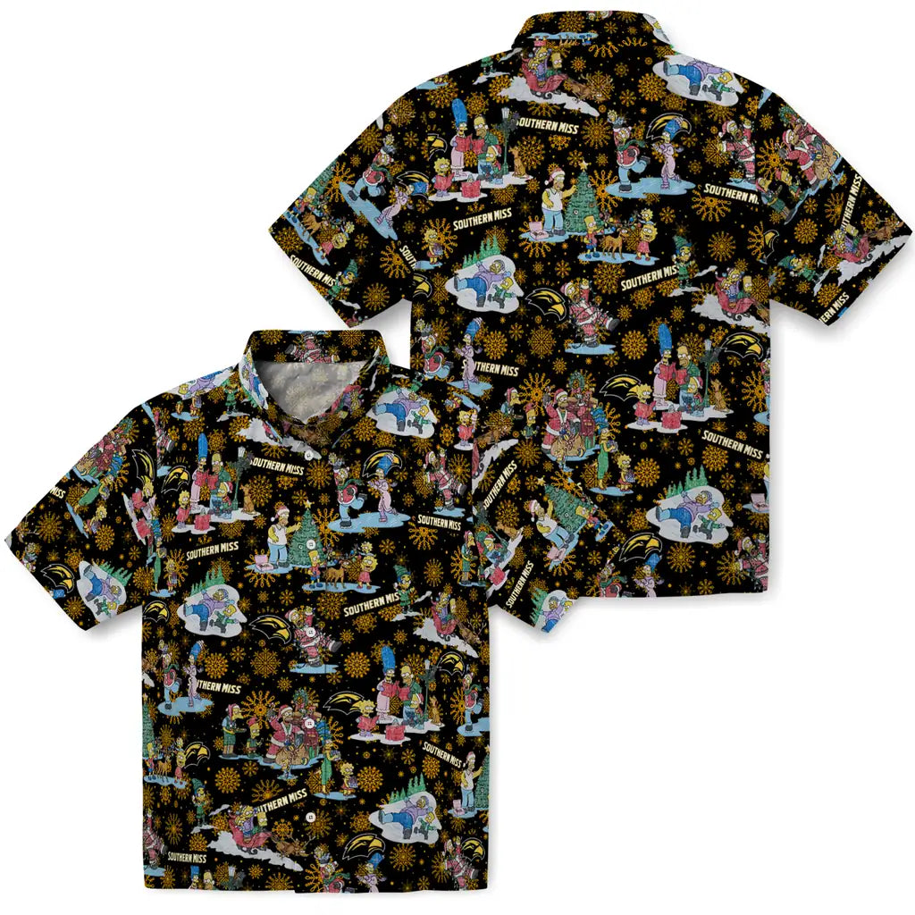 Southern Miss Golden Eagles Hawaiian Shirt - Simpsons Christmas | Hula Hawaiian Shirts