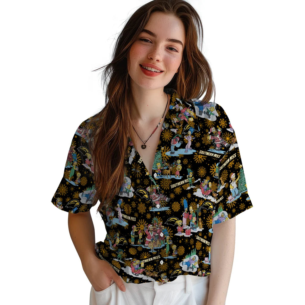 Southern Miss Golden Eagles Hawaiian Shirt - Simpsons Christmas | Hula Hawaiian Shirts