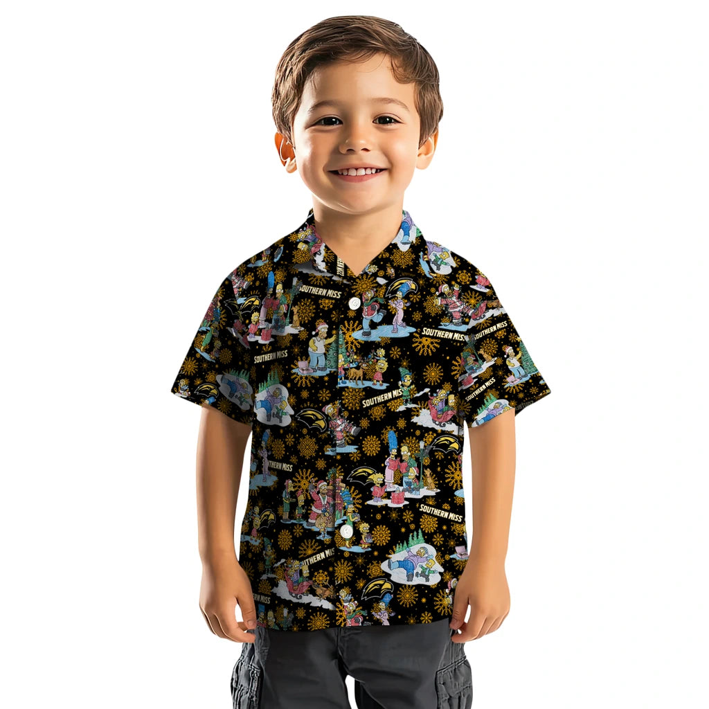Southern Miss Golden Eagles Hawaiian Shirt - Simpsons Christmas | Hula Hawaiian Shirts