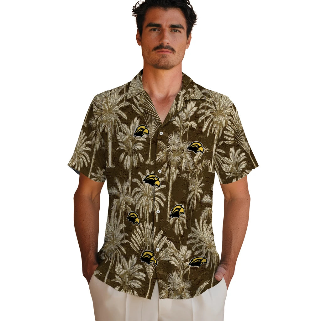 Southern Miss Golden Eagles Hawaiian Shirt - Vintage Palm Tree | Hula Hawaiian Shirts