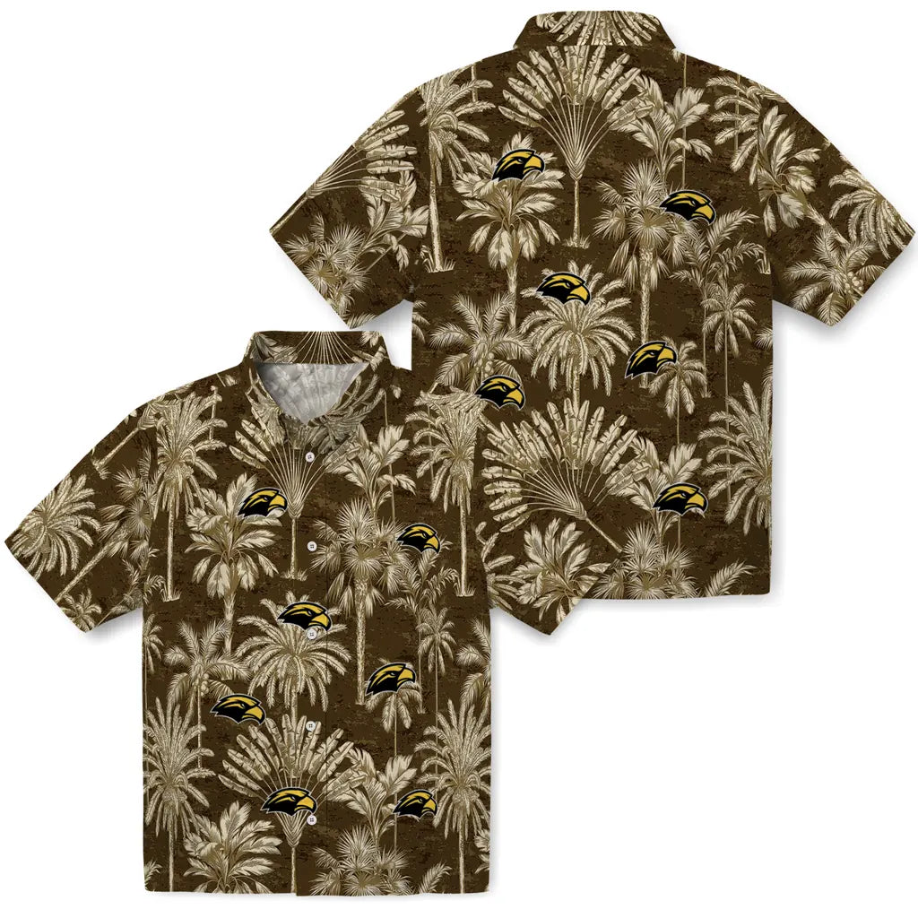 Southern Miss Golden Eagles Hawaiian Shirt - Vintage Palm Tree | Hula Hawaiian Shirts